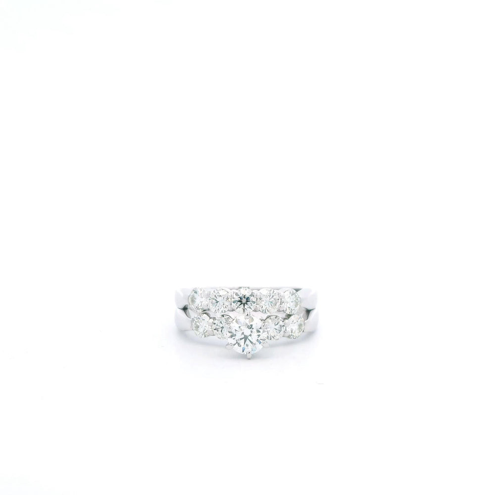 18kw and Platinum Hearts on Fire Center Stone 80 pts Wedding Set
