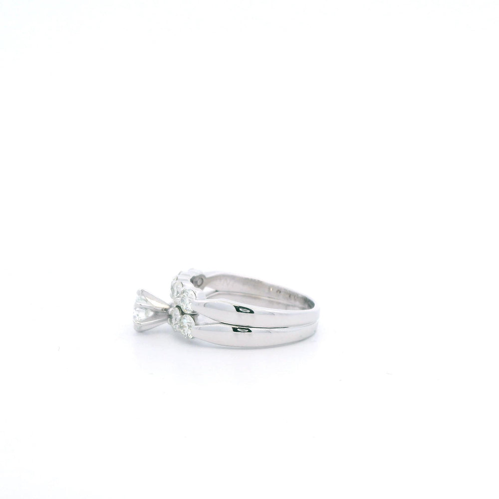 18kw and Platinum Hearts on Fire Center Stone 80 pts Wedding Set