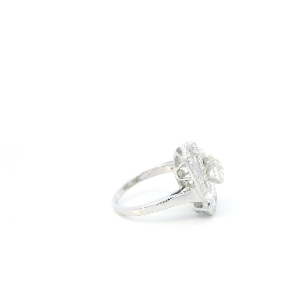 Vintage 1 ct, I, VS2, Diamond Center Stone Ring with surrounding diamonds