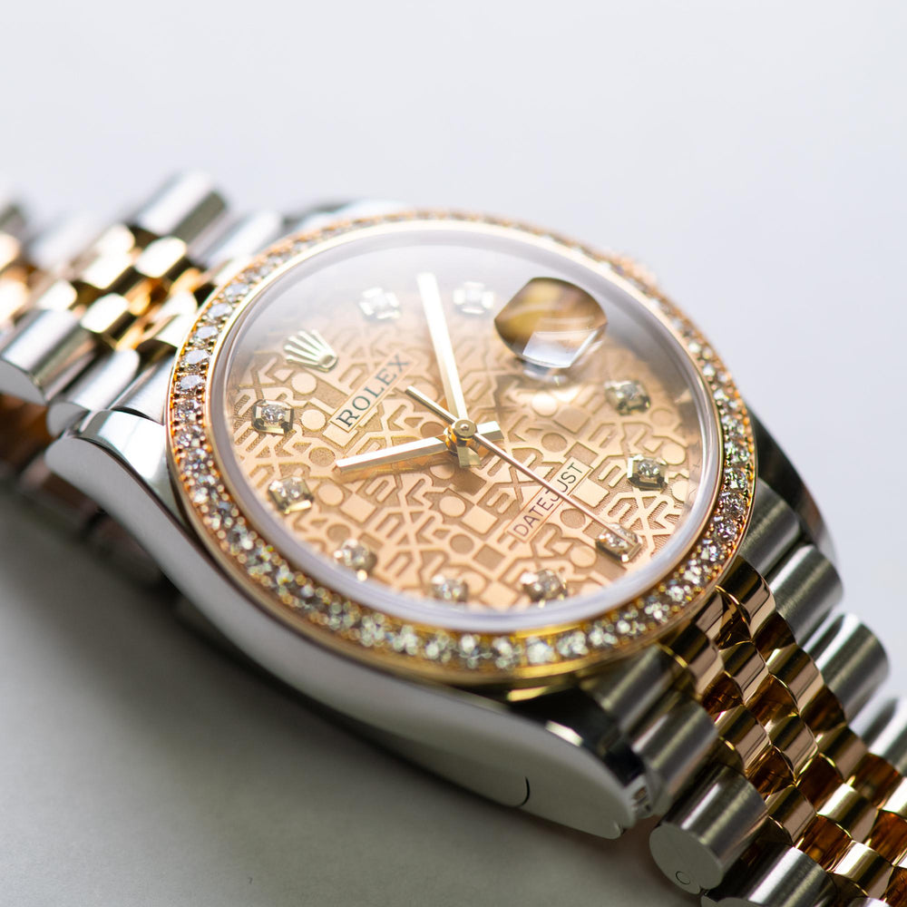 Rolex 36mm Datejust SS/YG Diamond Dial and Bezel 126283RBR