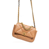 Chanel 19 Small Flap Caramel Brown