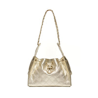 Chanel 25 Small Gold Hobo Bag
