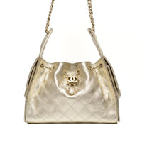 Chanel 25 Small Gold Hobo Bag
