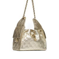 Chanel 25 Small Gold Hobo Bag