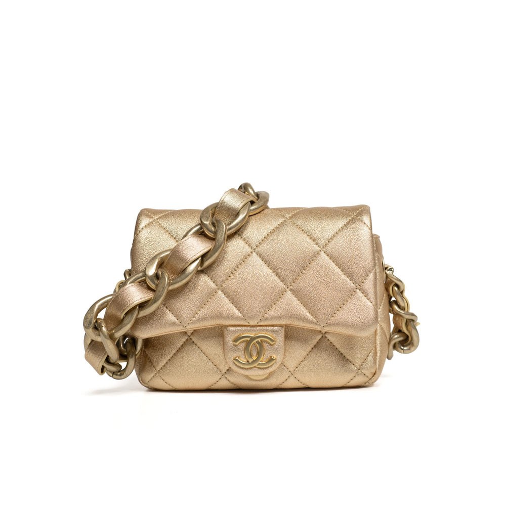 Chanel Gold Mini Funk Town Flap Bag