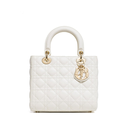 Christian Dior Medium Latte Cannage Lambskin Lady Bag 29-MA-1221