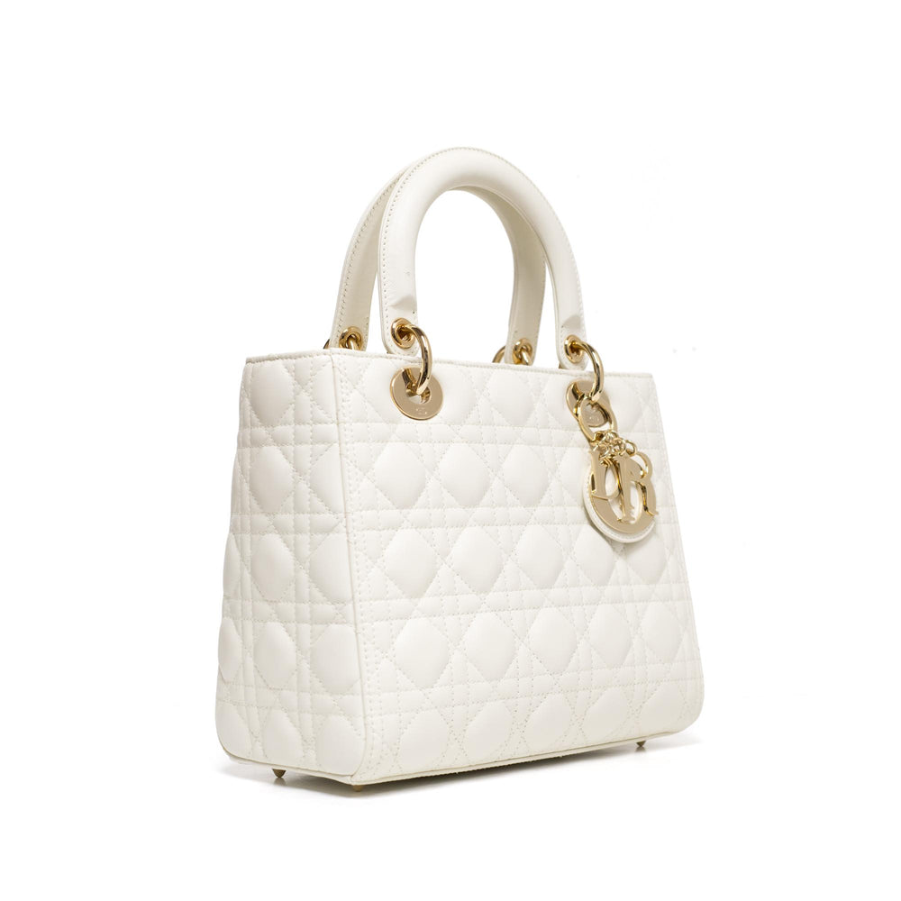 Christian Dior Medium Latte Cannage Lambskin Lady Bag 29-MA-1221