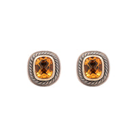David Yurman Citrine Earrings in Sterling with 14k YG