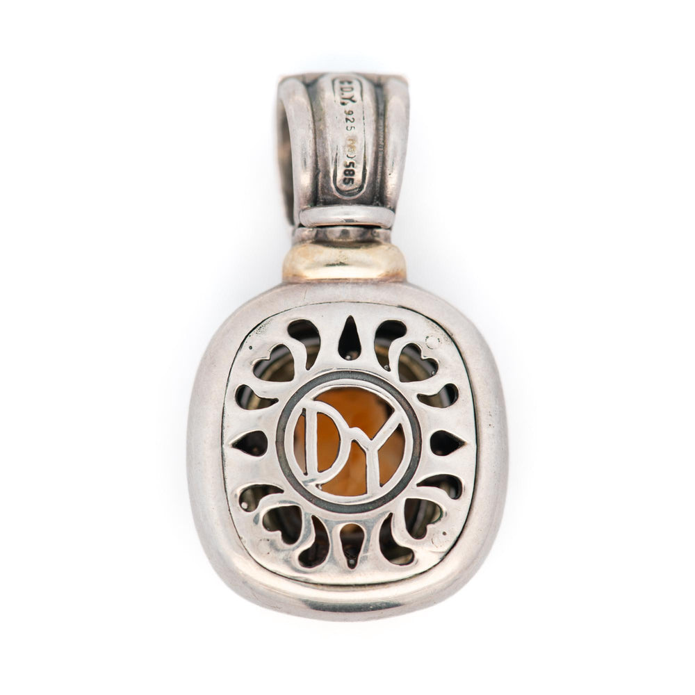 David Yurman Citrine Pendant in Sterling and 14k YG
