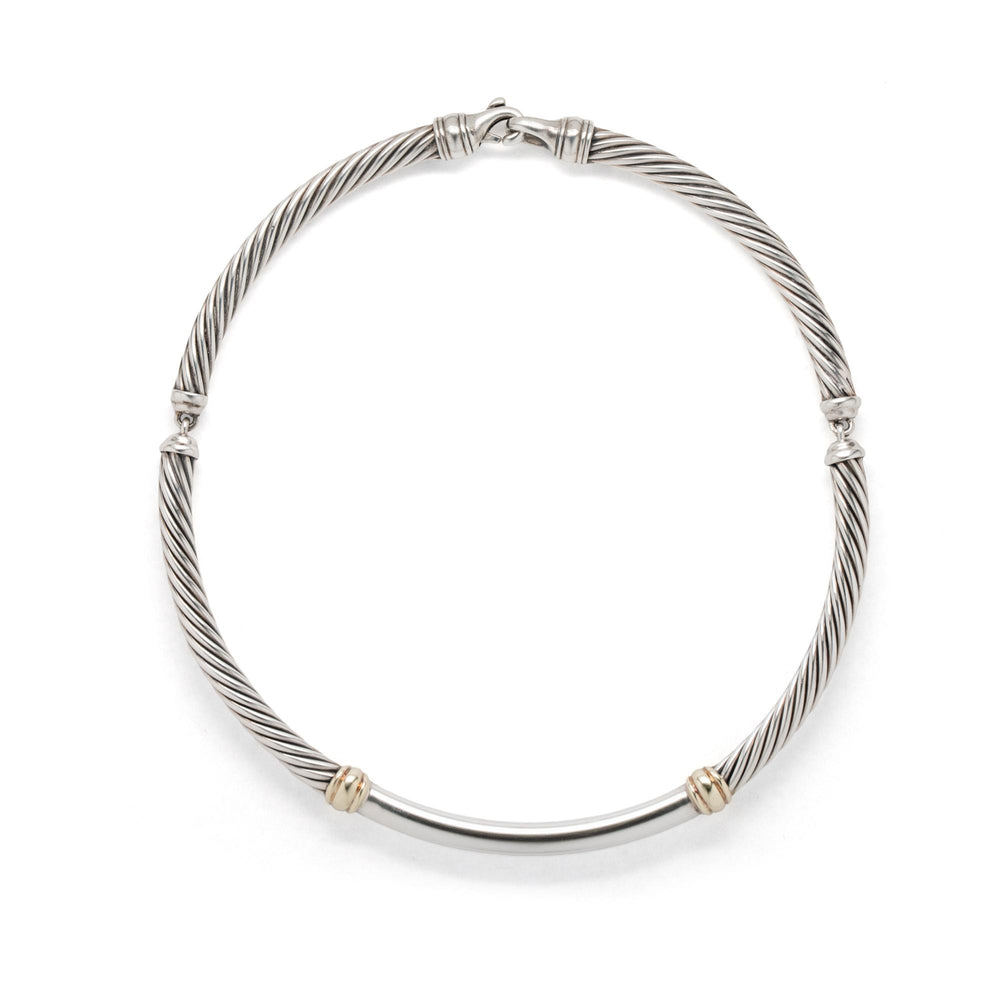 David Yurman Cable Necklace Sterling and 14k YG