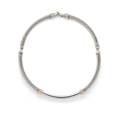 David Yurman Cable Necklace Sterling and 14k YG