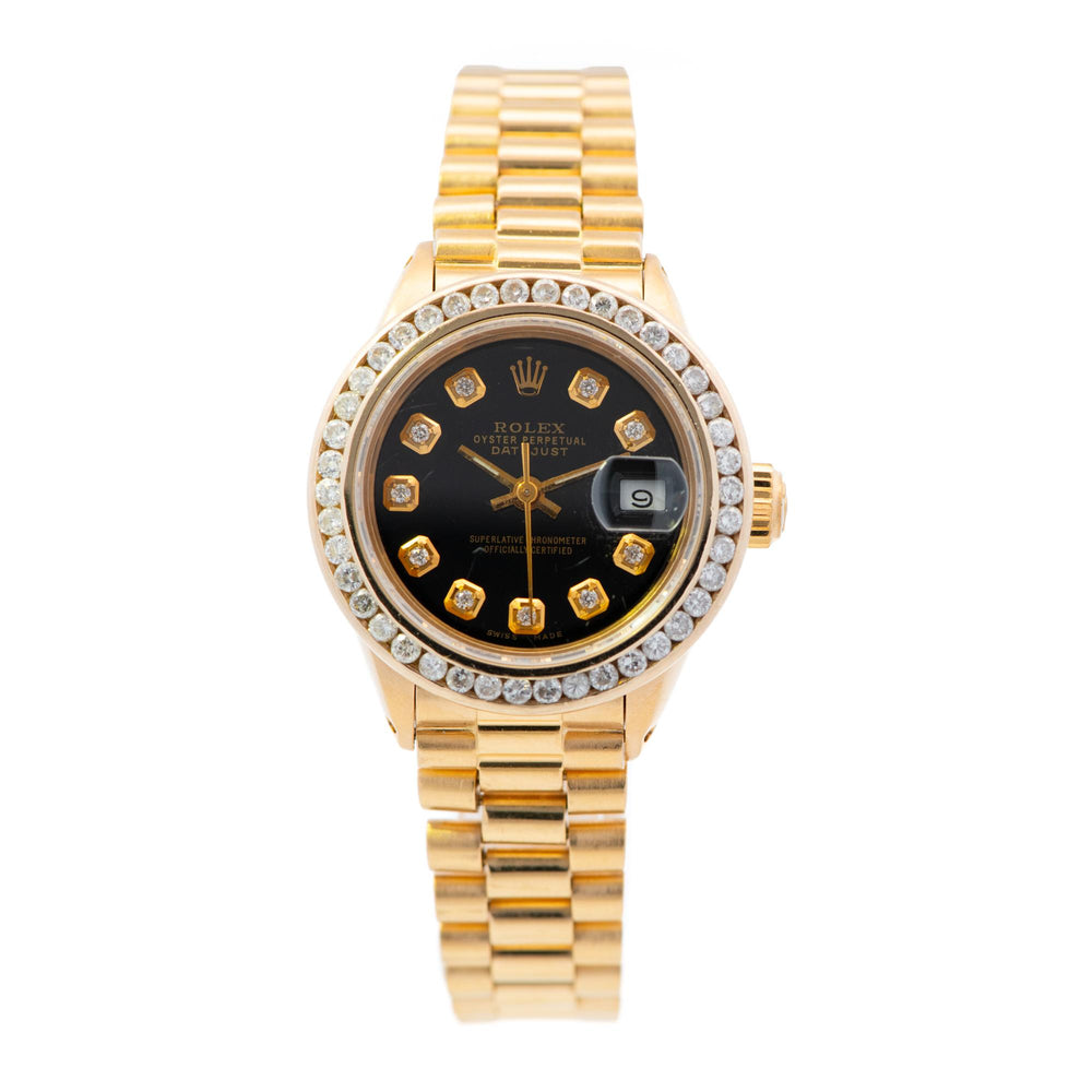 Rolex 26mm Datejust 18k YG Dia Dial & Bezel 6917