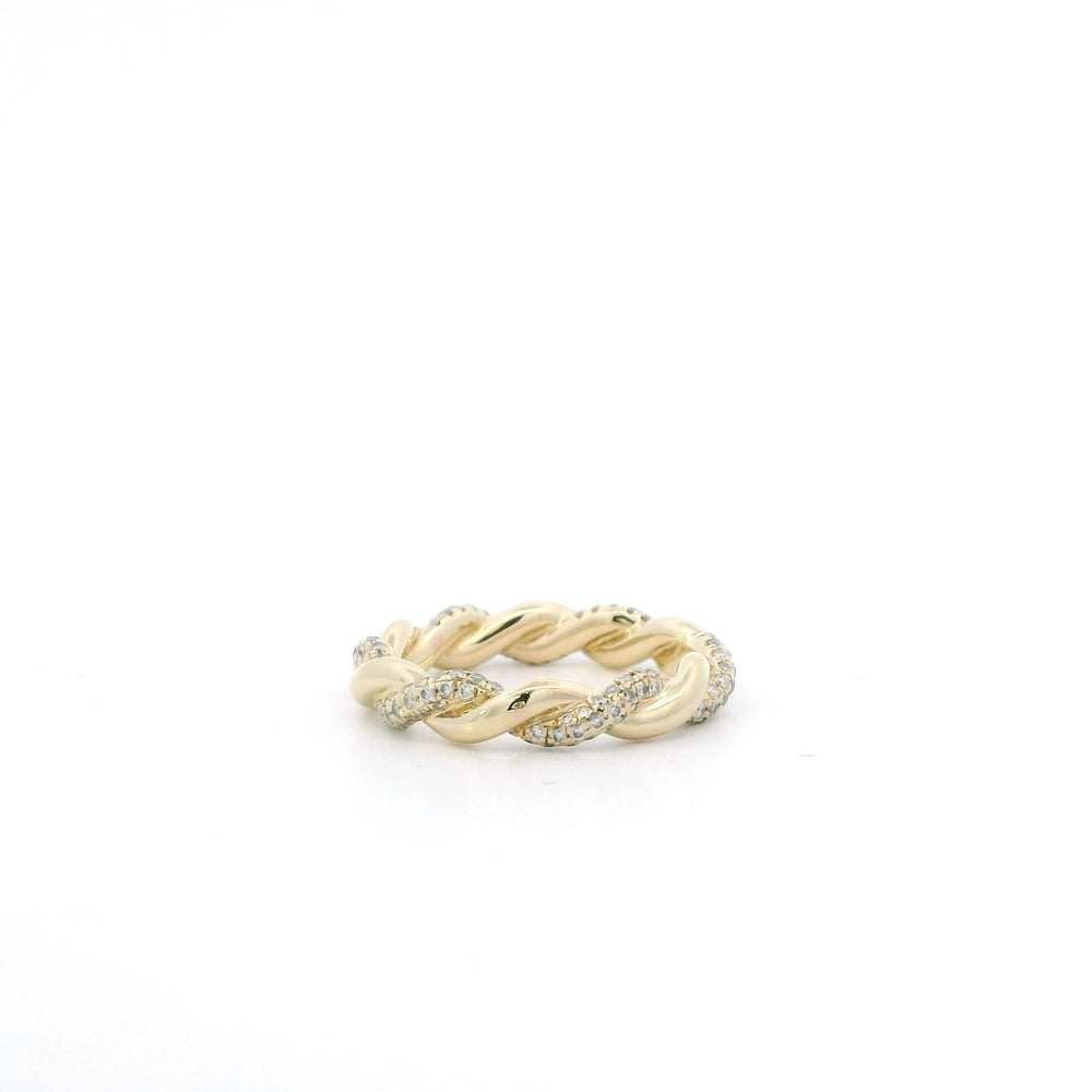 David Yurman twisted rope band ring with Pave Diamonds