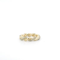 David Yurman twisted rope band ring with Pave Diamonds