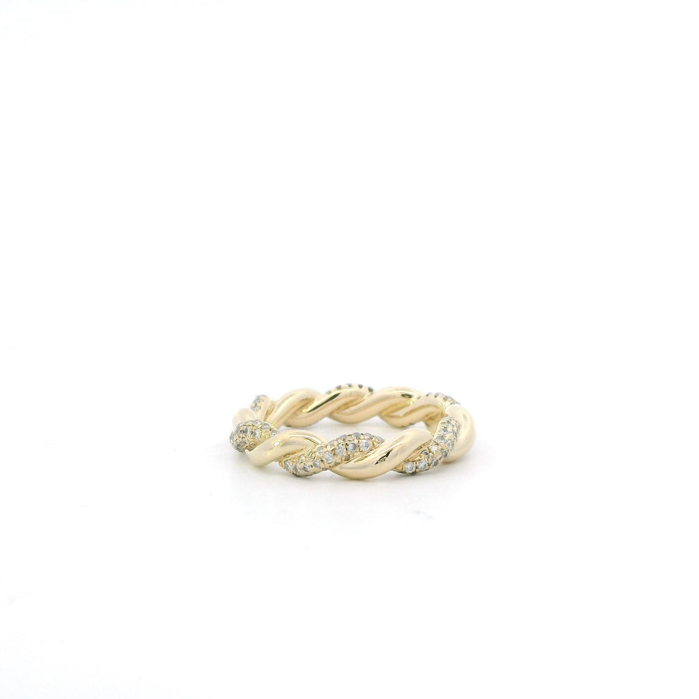 David Yurman twisted rope band ring with Pave Diamonds