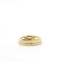 David Yurman 18k Yellow Gold Cable Ring with  Pave Diamonds