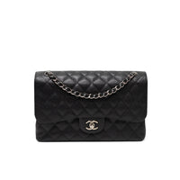Chanel Black Caviar Jumbo Double Flap