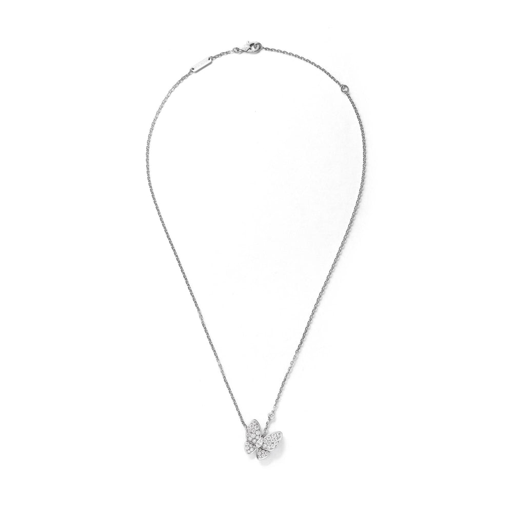 Van Cleef & Arpels Diamond Butterfly Necklace Ref# AR03M400 papers