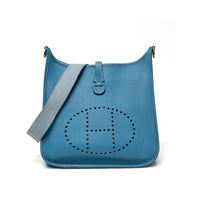 Hermes Bleu Jean Evelyne Leather Shoulder Bag (2003)