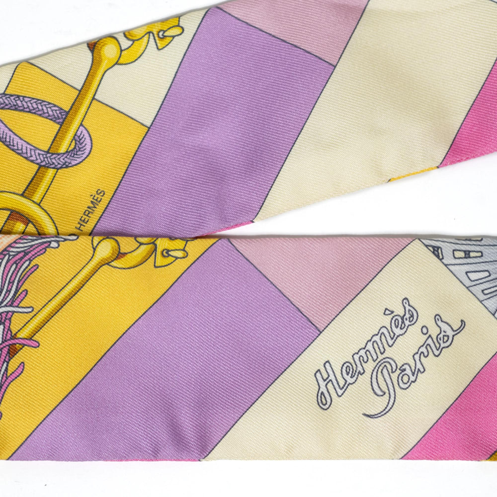 Hermes Cliquetis Silk Twilly Scarf