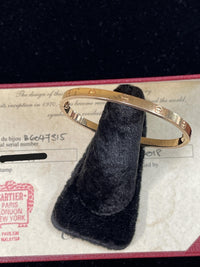 Cartier Thin Love Bracelet 18k Rose Gold Size 15