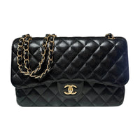 Chanel Black Caviar Jumbo Classic Flap Bag
