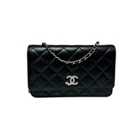 Chanel Black Crystal Star CC Wallet on Chain Crossbody Bag