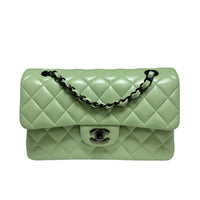 Chanel Green Lambskin Classic Small Double Flap Bag
