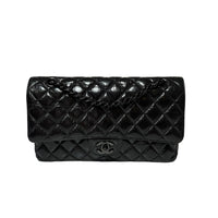 Chanel So Black Medium Double Flap Shoulder Bag in Crumpled Calfskin