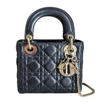 Christian Dior Mini Lady Dior Bag in Black Cannage Lambskin