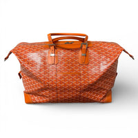 Goyard Orange Goyardine Canvas Boeing 45 Duffle Bag with Palladium Hardware