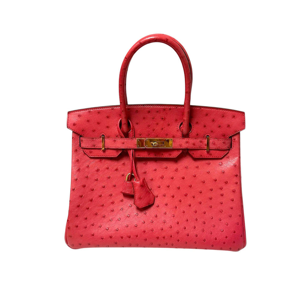 Hermes Birkin 30 Bougainvillea Ostrich Exotic Leather & Gold Hardware (2012)