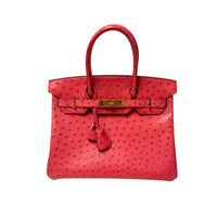 Hermes Birkin 30 Bougainvillea Ostrich Exotic Leather & Gold Hardware (2012)