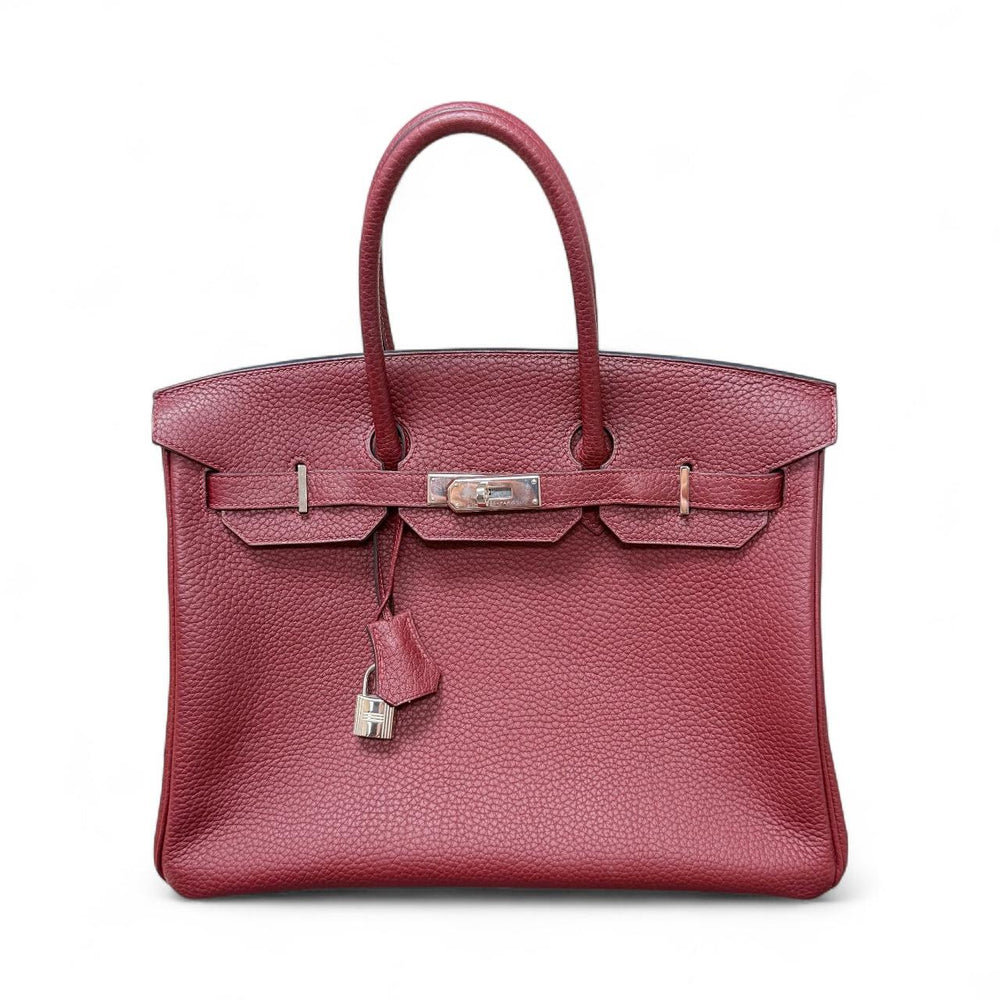 Hermes Burgundy Birkin 35 Leather Handbag (2014) - Good Condition