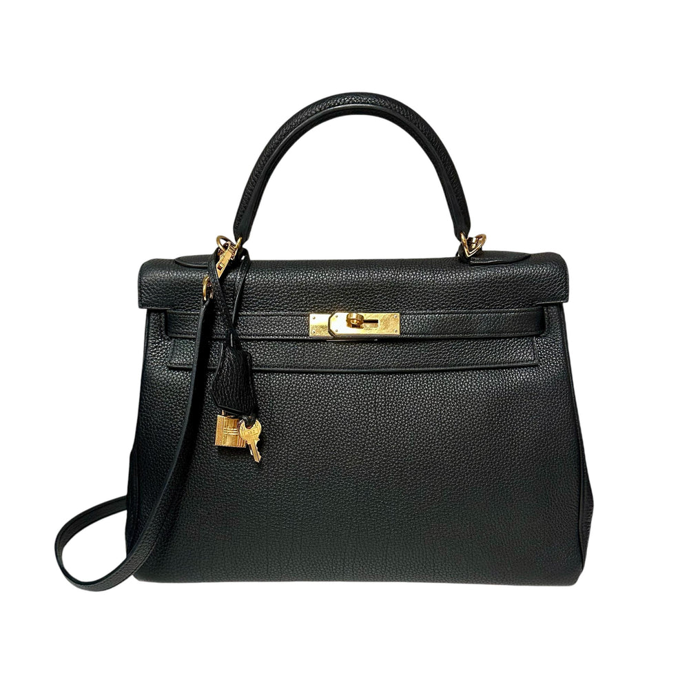 Hermès Noir Kelly 32 Bag with Gold Hardware (2017)