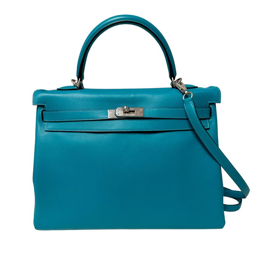 Hermès Kelly 35 Bleu du Nord Swift Leather Top Handle Bag (2011)