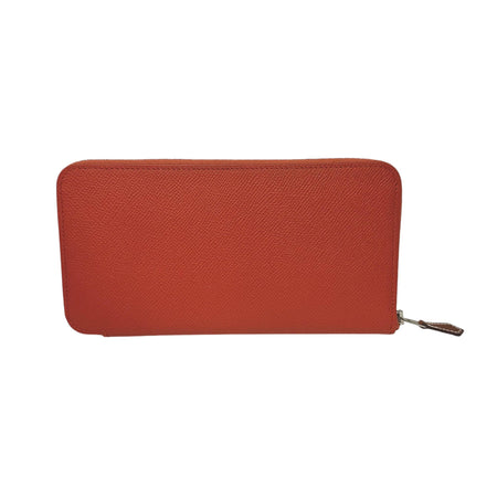 Hermes Orange Leather Silk'In Classic Wallet