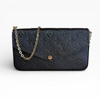Louis Vuitton Pochette Felicie Black Empreinte Leather Crossbody Bag