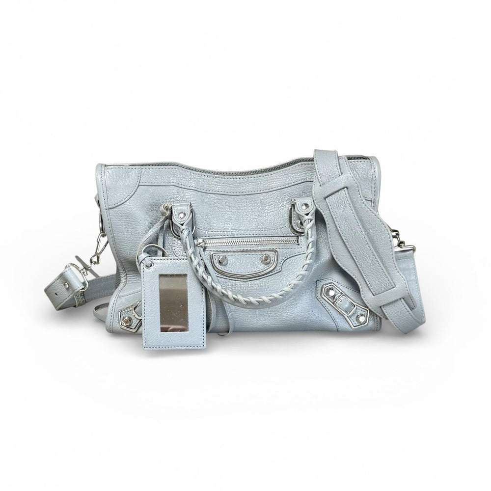 Balenciaga Gray Leather Motocross City Bag