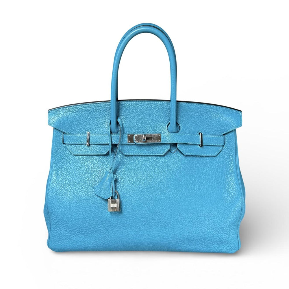 Hermes Birkin 35 in Blue with Palladium Hardware (2014)