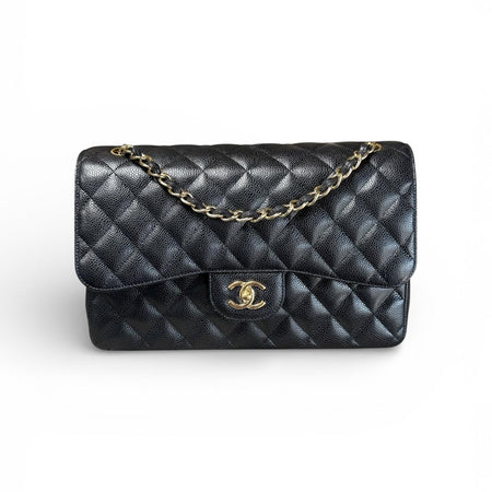 Chanel Black Caviar Classic Jumbo Double Flap Bag