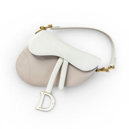 Christian Dior Two-Tone Leather Saddle Bag
