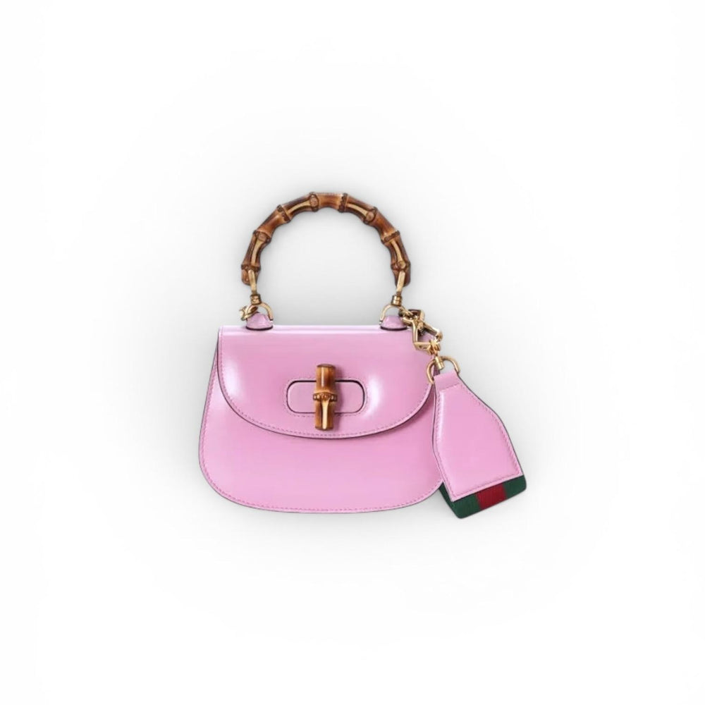 Gucci Pink Bamboo 1947 Mini Bag with 2 Straps