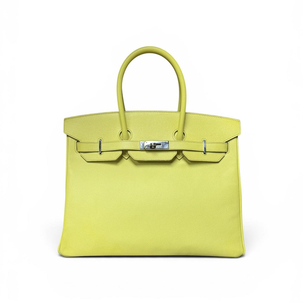 Hermes Birkin 35 in Lime with Palladium Hardware (2013)