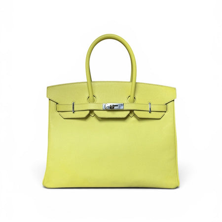 Hermes Birkin 35 in Lime with Palladium Hardware (2013)