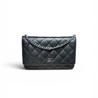 Chanel Black Caviar Wallet on Chain with Silver Hardware