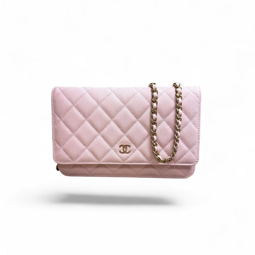 Chanel Light Pink Caviar Wallet on Chain