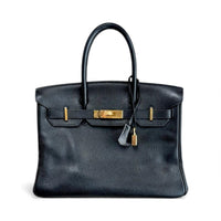Hermès Vintage 1968 Birkin 30 Top Handle Bag with Gold Hardware