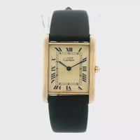 Cartier Tank 23mm Yellow Gold Plated on Leather