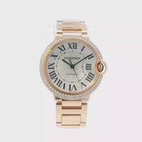 Cartier Balon Bleu 18k Rose Gold Diamond Bezel